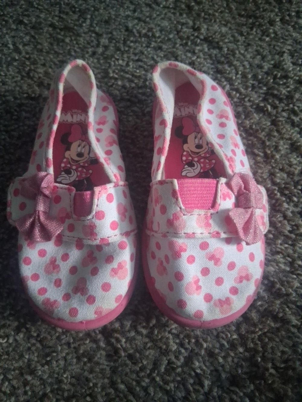 Disney Minnie Mouse Pink Polka Dot Slip-On Shoes